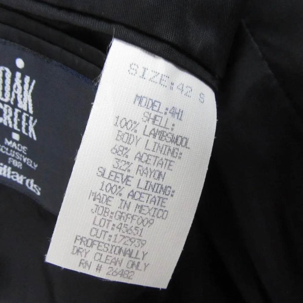 Oak Creek Sport Coat 42S Gray Birdseye Tweed Single Vent 100% Lambswool